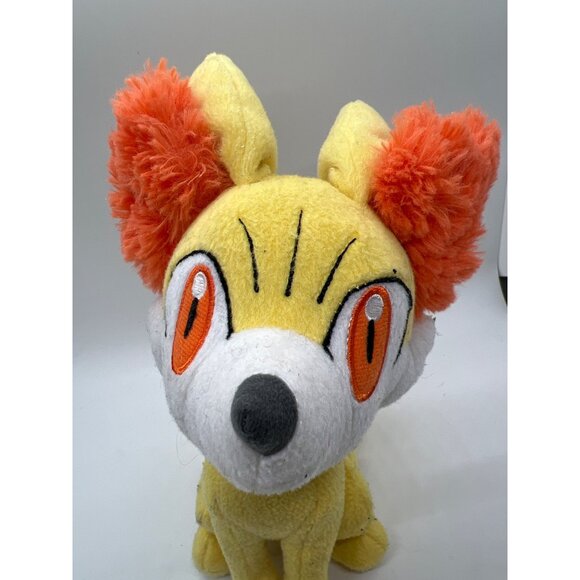 Pokémon Fennekin Plush Toy Soft Stuffed Animal Orange Yellow Tail 8" Tall - Picture 2 of 5